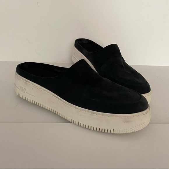 Nike Air Force 1 Lover XX Premium Black Suede Slip-On Mule Sneaker size 11 - Picture 3 of 9